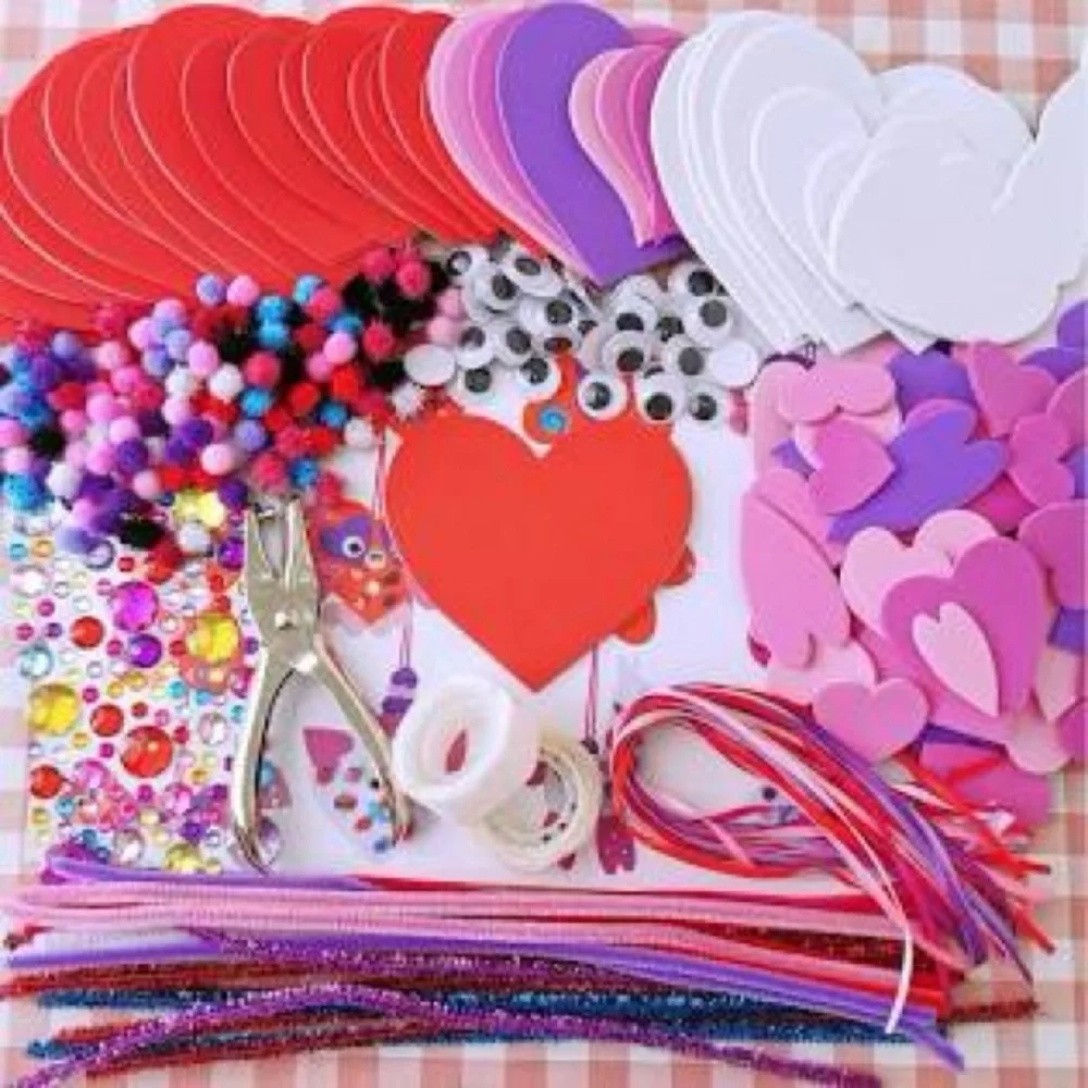Colorful Heart-Themed Valentines mystery Craft box